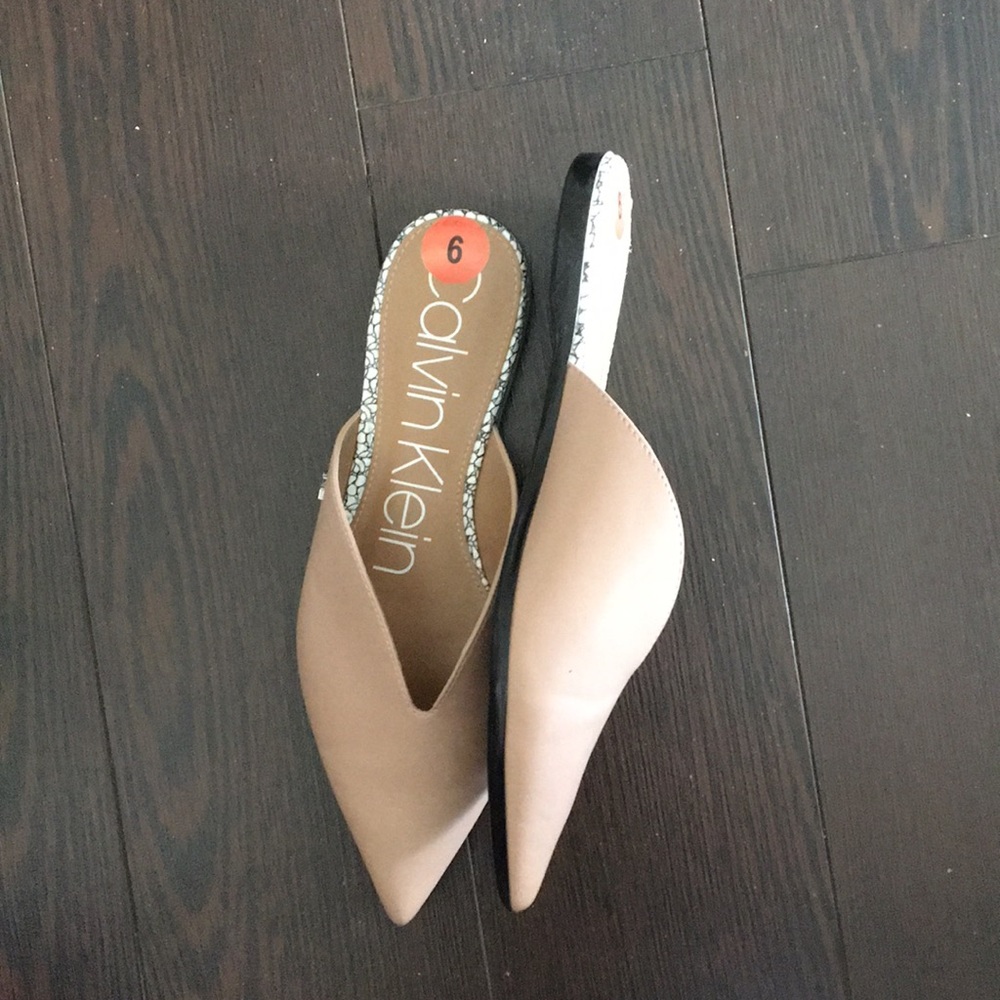 New Calvin Klein taupe slides